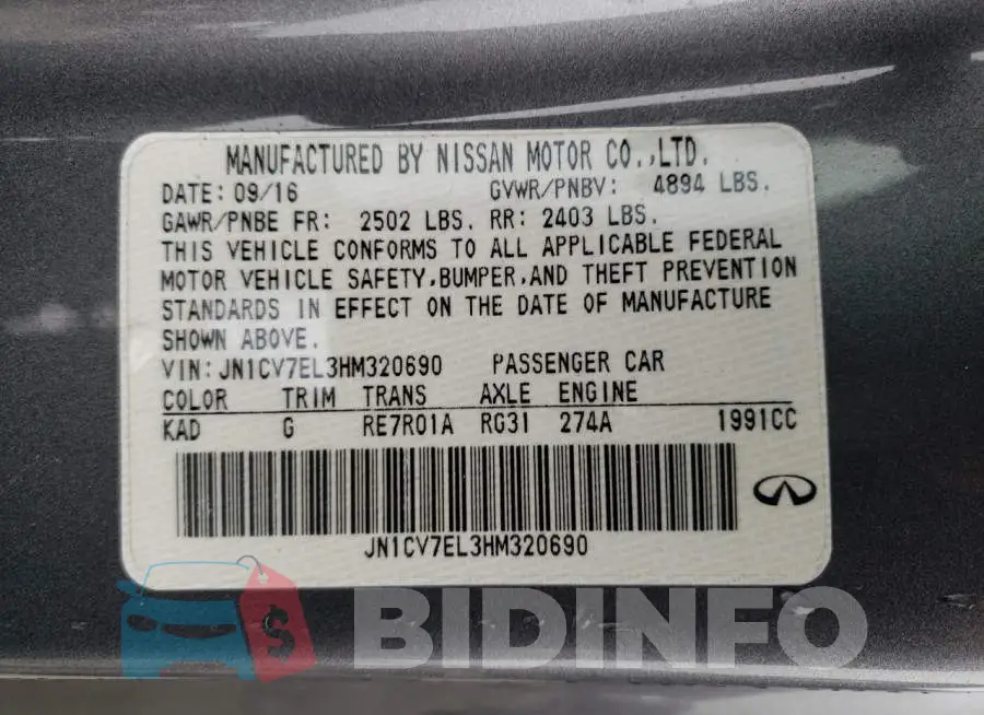 JN1CV7EL3HM320690 Photo# 12