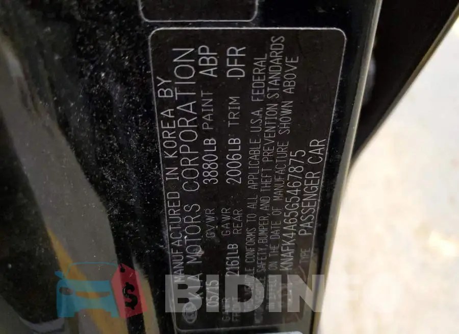 KNAFK4A65G5467875 Photo# 12
