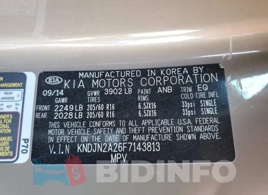 KNDJN2A26F7143813 Photo# 12