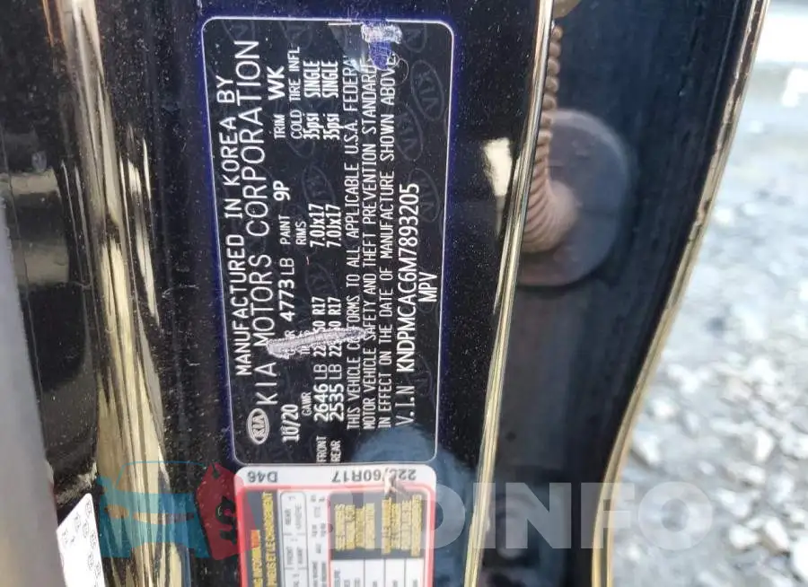 KNDPMCAC6M7893205 Photo# 13