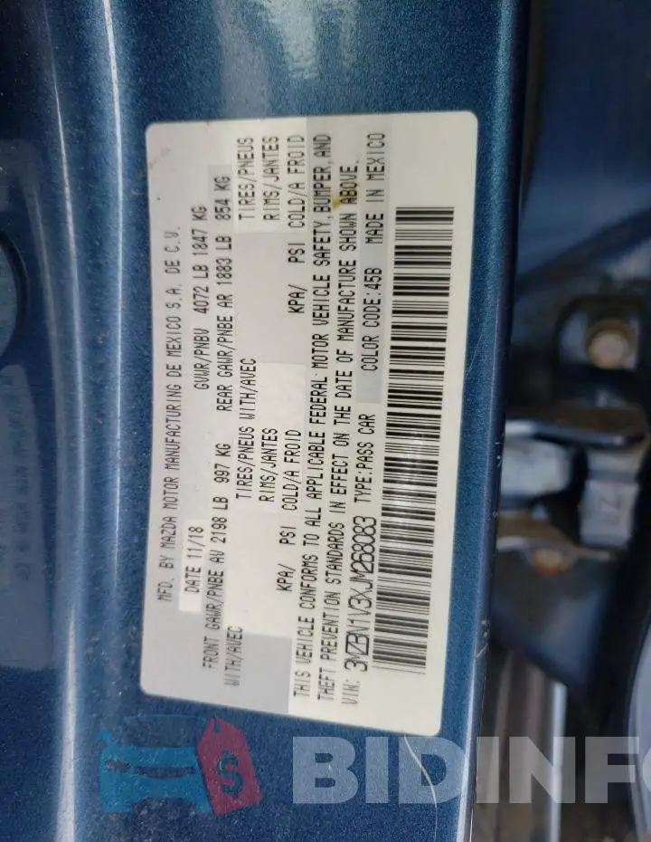 3MZBN1V3XJM268083 Photo# 12