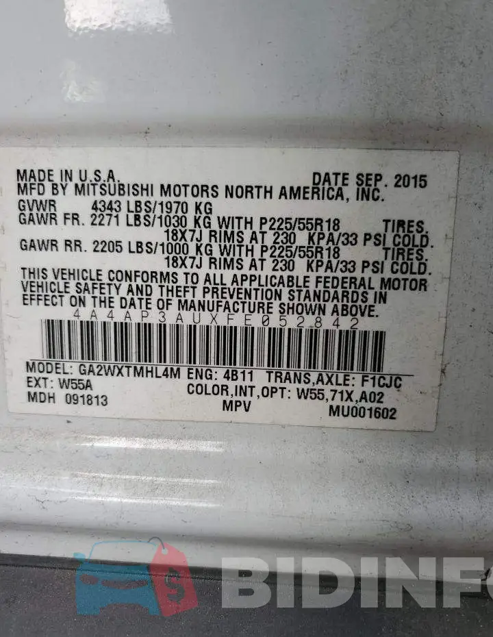 4A4AP3AUXFE052842 Photo# 14