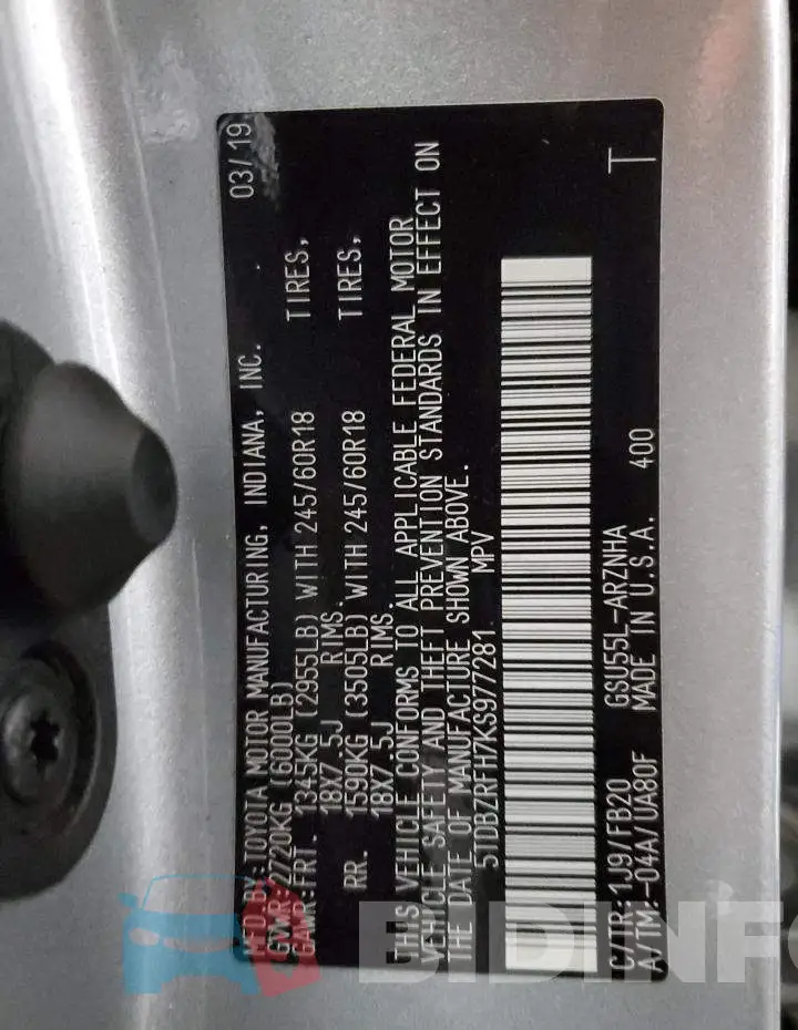5TDBZRFH7KS977281 Photo# 14