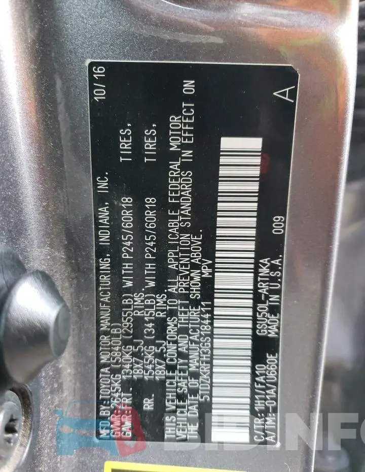 5TDZKRFH3GS184411 Photo# 12