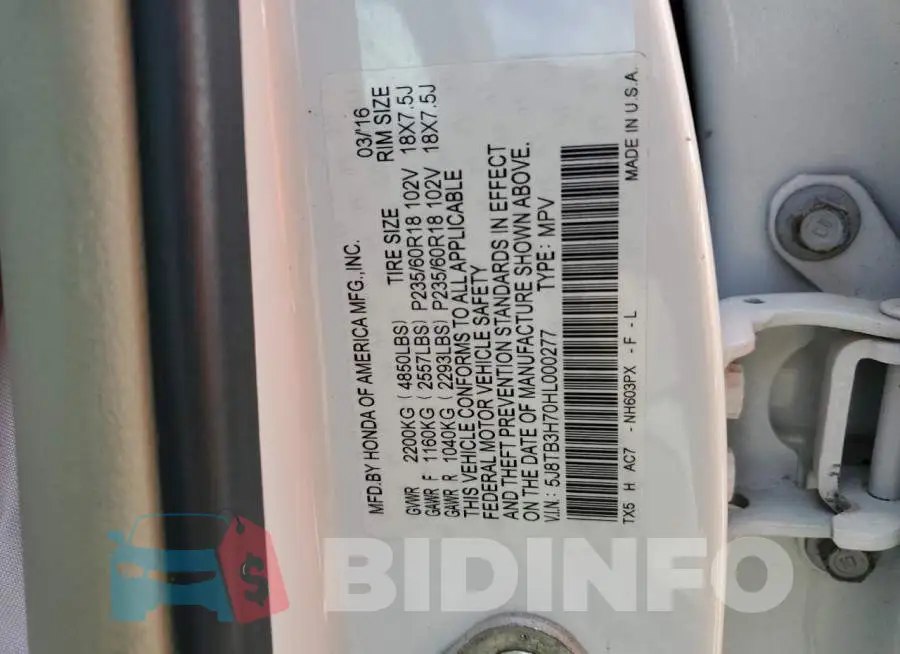 5J8TB3H70HL000277 Photo# 13