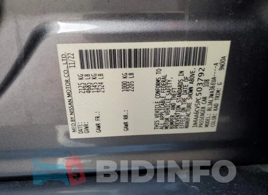 1N4AA6CV5PC503792 Photo# 12
