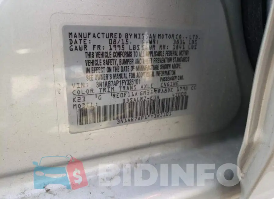 3N1AB7AP1FY325101 Photo# 12