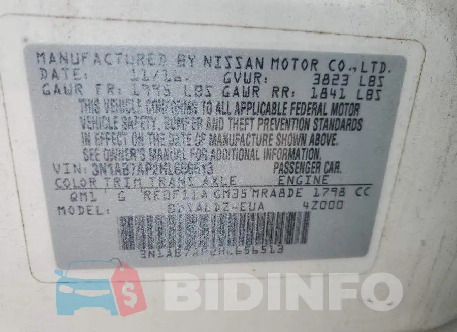 3N1AB7AP2HL656513 Photo# 12
