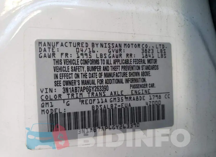 3N1AB7AP6GY263390 Photo# 12