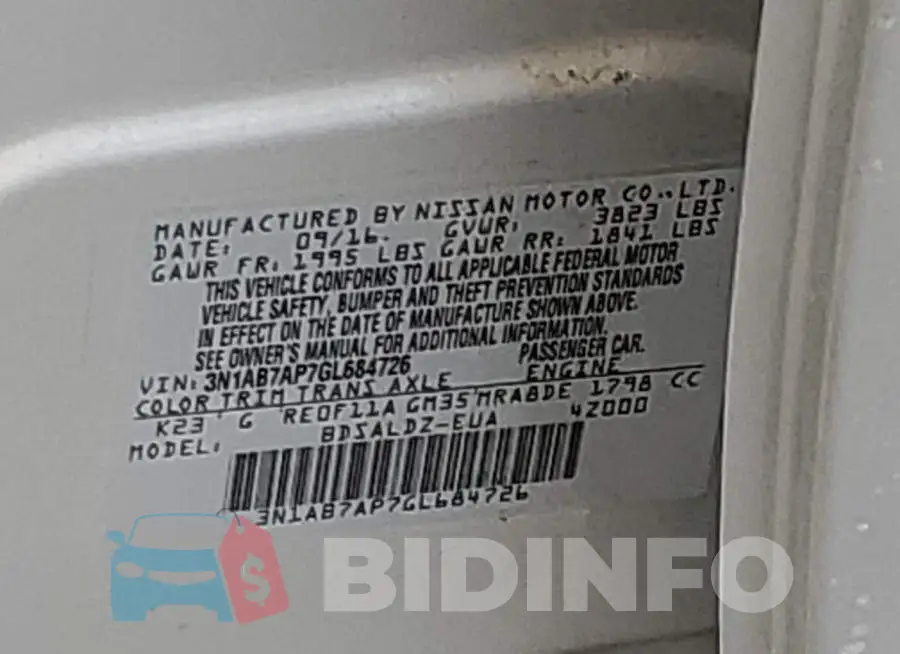 3N1AB7AP7GL684726 Photo# 12