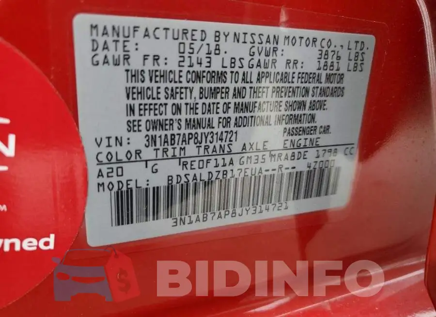 3N1AB7AP8JY314721 Photo# 12