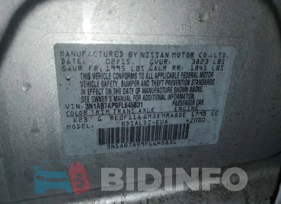 3N1AB7AP9FL645831 Photo# 12