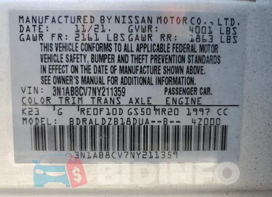 3N1AB8CV7NY211359 Photo# 12