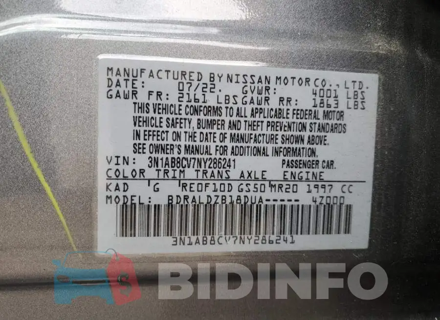3N1AB8CV7NY286241 Photo# 12