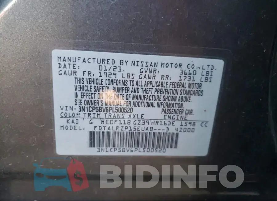 3N1CP5BV6PL500520 Photo# 12