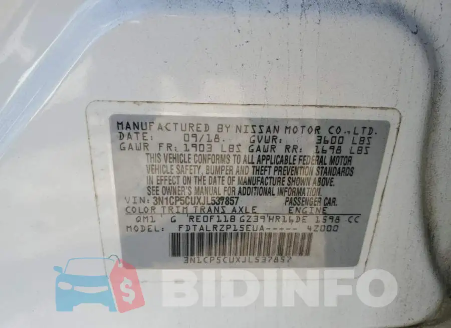 3N1CP5CUXJL537857 Photo# 12