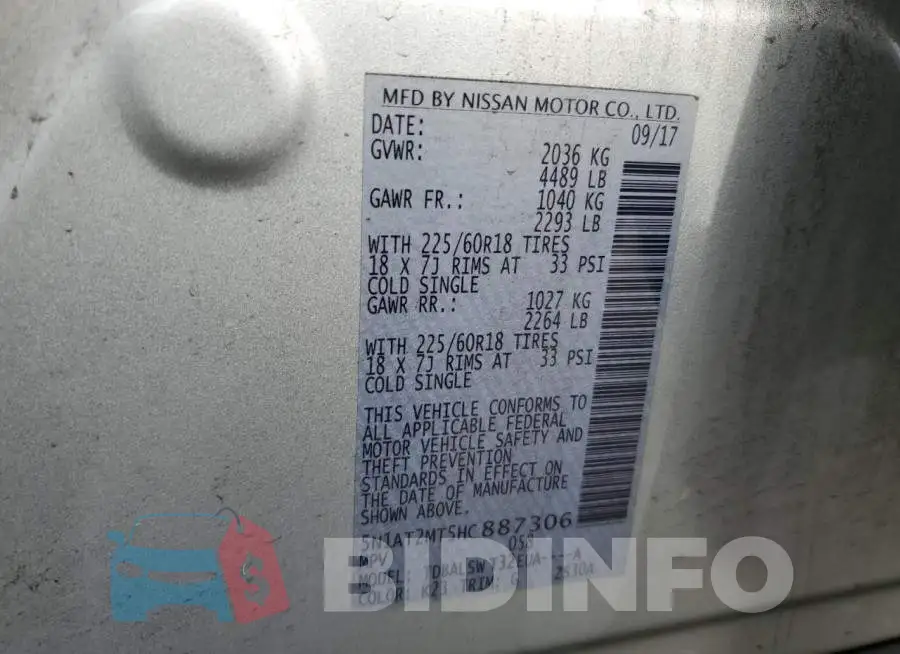 5N1AT2MT5HC887306 Photo# 13