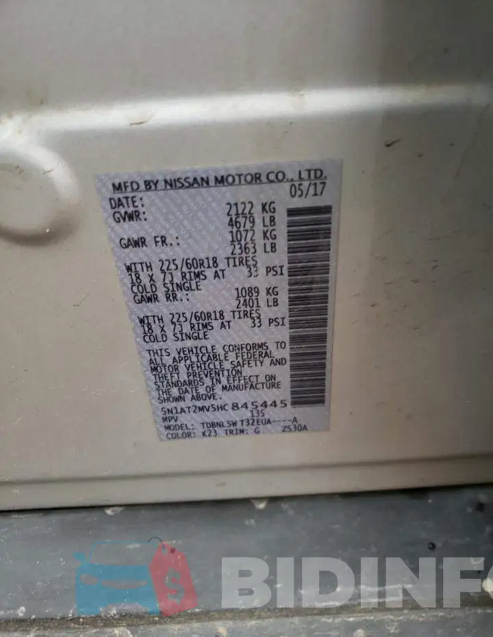 5N1AT2MV5HC845445 Photo# 13