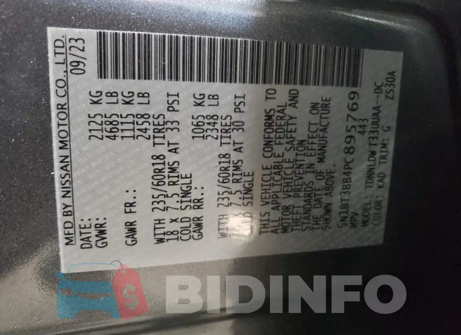 5N1BT3BB4PC895769 Photo# 13