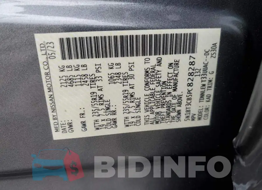 5N1BT3CB5PC828287 Photo# 13