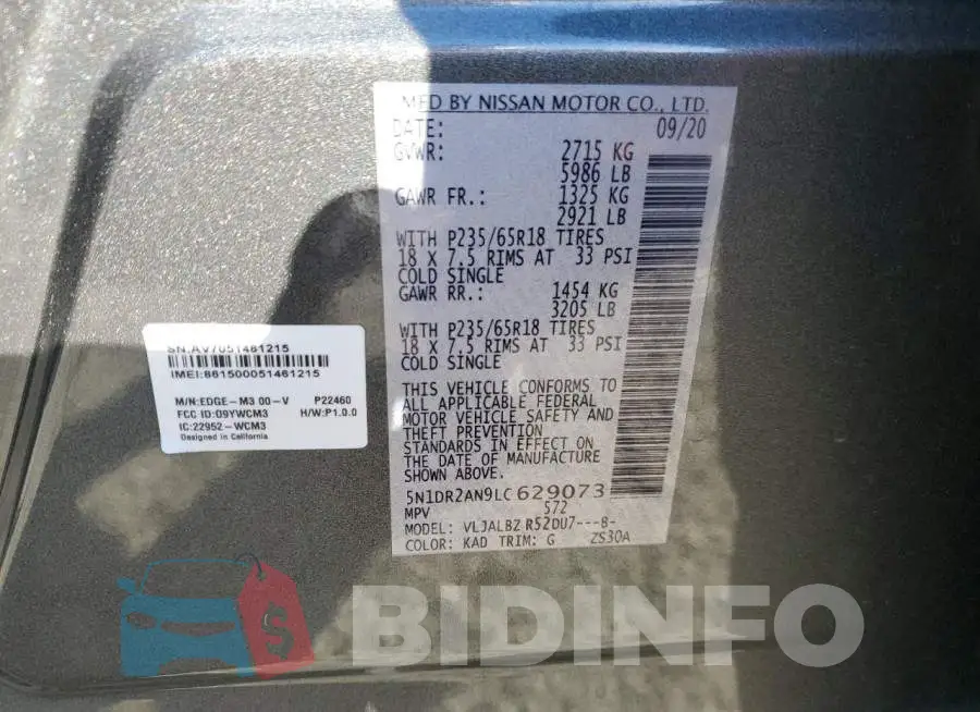5N1DR2AN9LC629073 Photo# 13