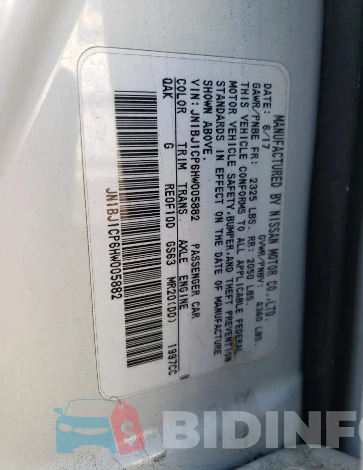 JN1BJ1CP6HW005882 Photo# 13