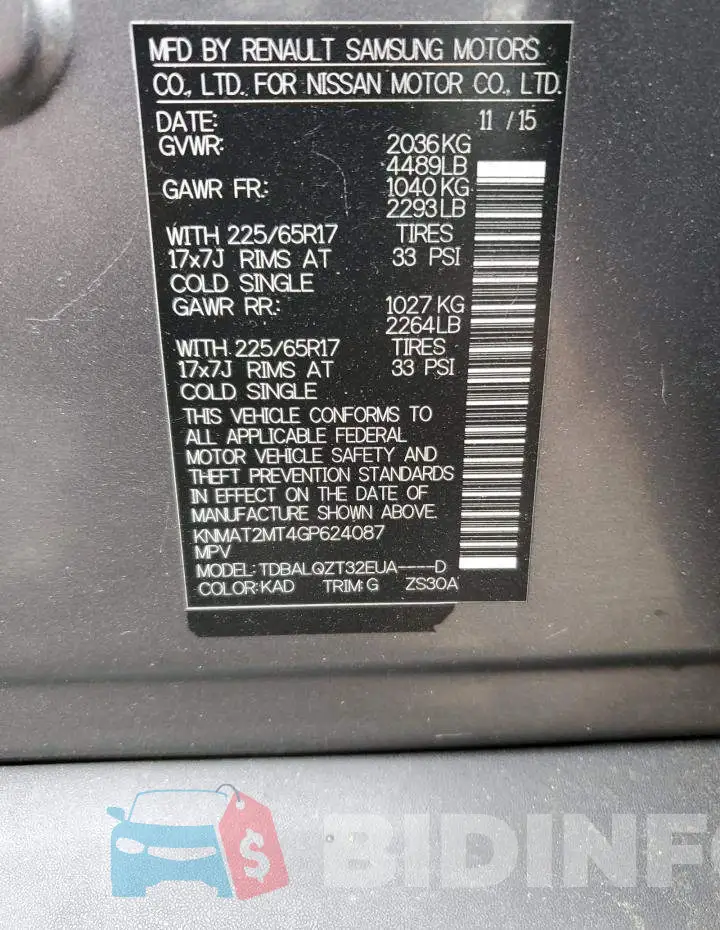KNMAT2MT4GP624087 Photo# 13