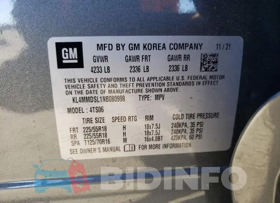 KL4MMDSL1NB080998 Photo# 13
