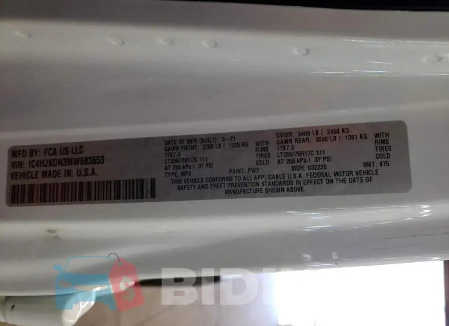 1C4HJXDN3MW683653 Photo# 13