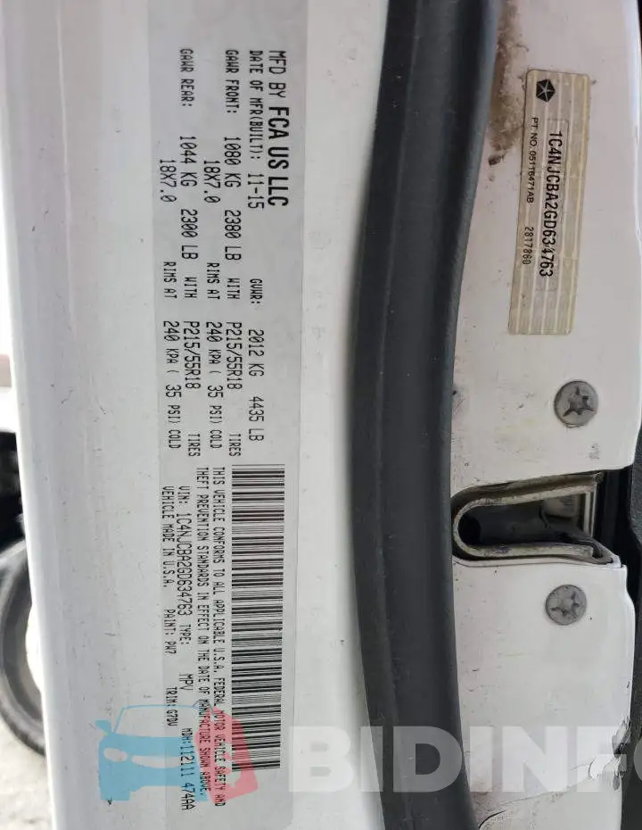 1C4NJCBA2GD634763 Photo# 13