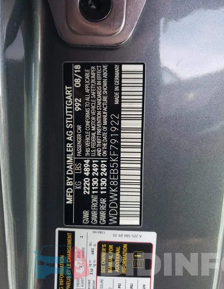 WDDWK8EB5KF791922 Photo# 12