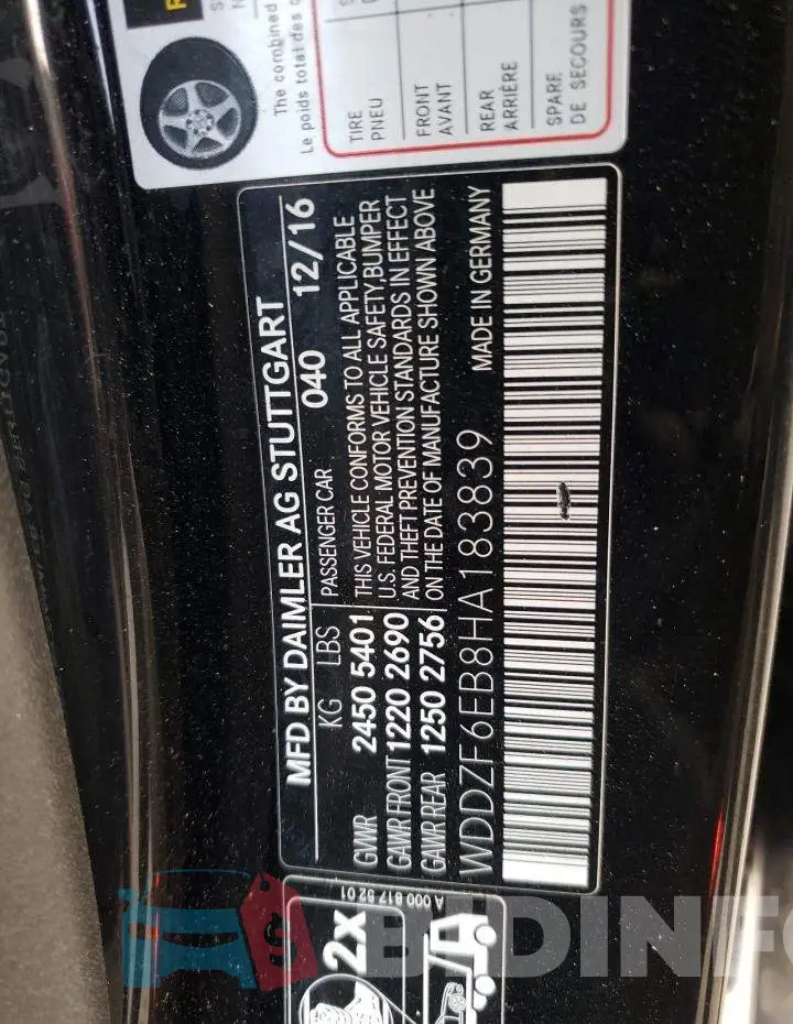 WDDZF6EB8HA183839 Photo# 12