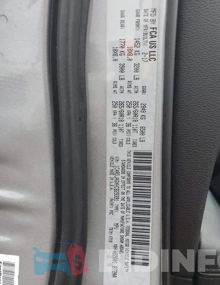 1C4RDJAGXHC829391 Photo# 13