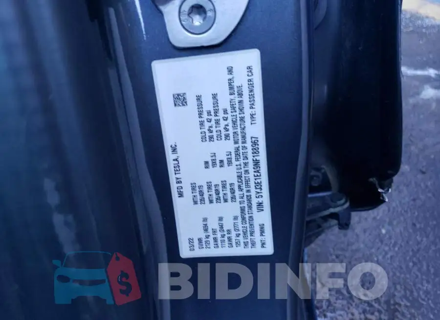5YJ3E1EA9NF188967 Photo# 12
