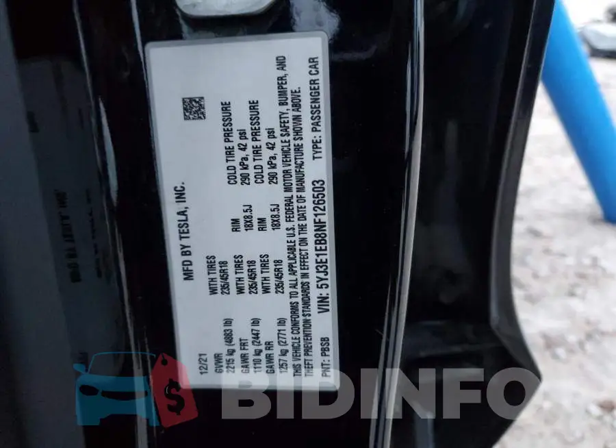 5YJ3E1EB8NF126503 Photo# 13