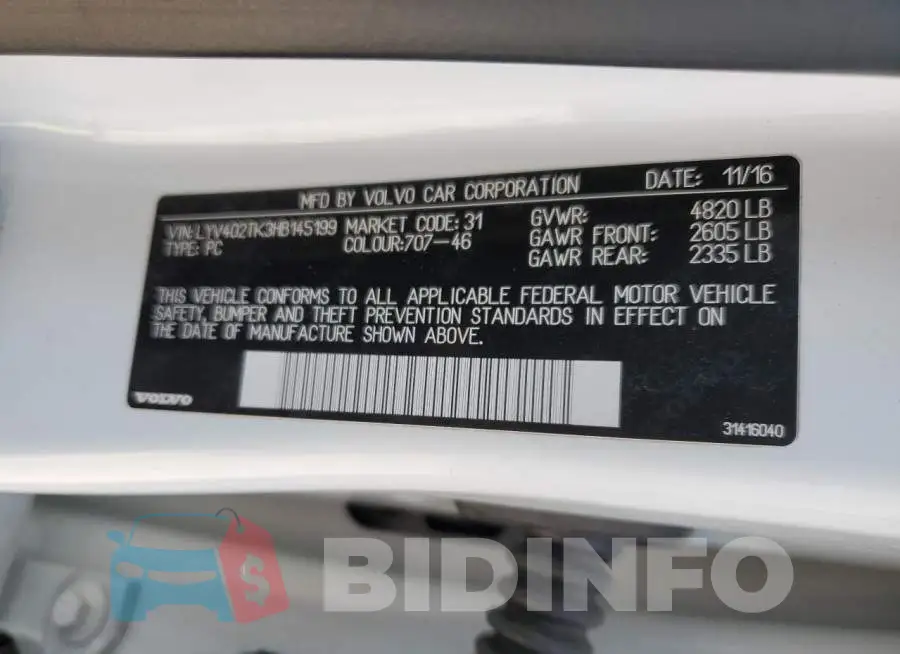 LYV402TK3HB145199 Photo# 12