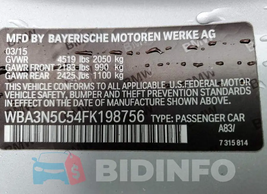 WBA3N5C54FK198756 Photo# 13