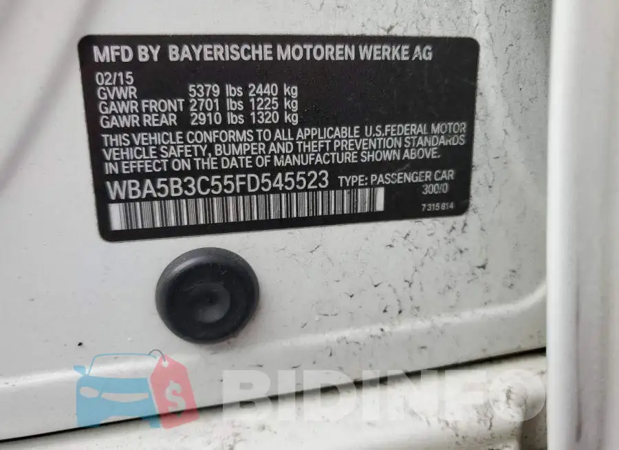 WBA5B3C55FD545523 Photo# 12