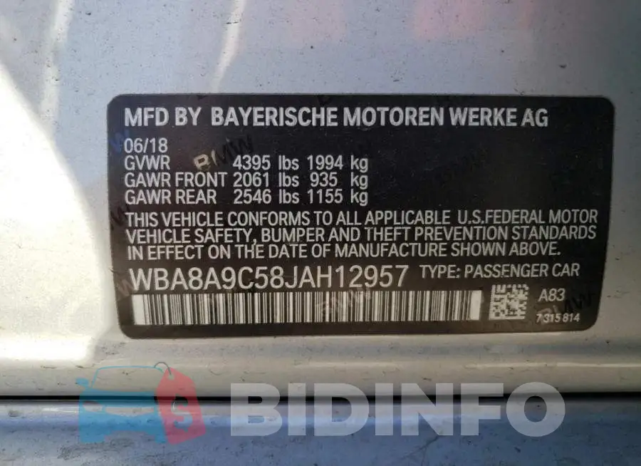 WBA8A9C58JAH12957 Photo# 12