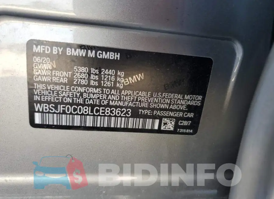 WBSJF0C08LCE83623 Photo# 13