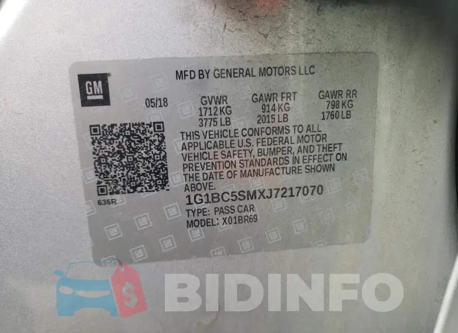 1G1BC5SMXJ7217070 Photo# 12