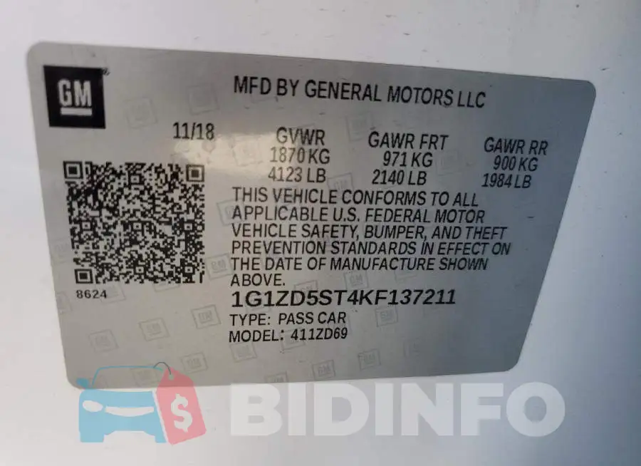1G1ZD5ST4KF137211 Photo# 12