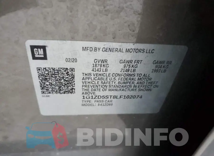 1G1ZD5ST8LF102074 Photo# 12