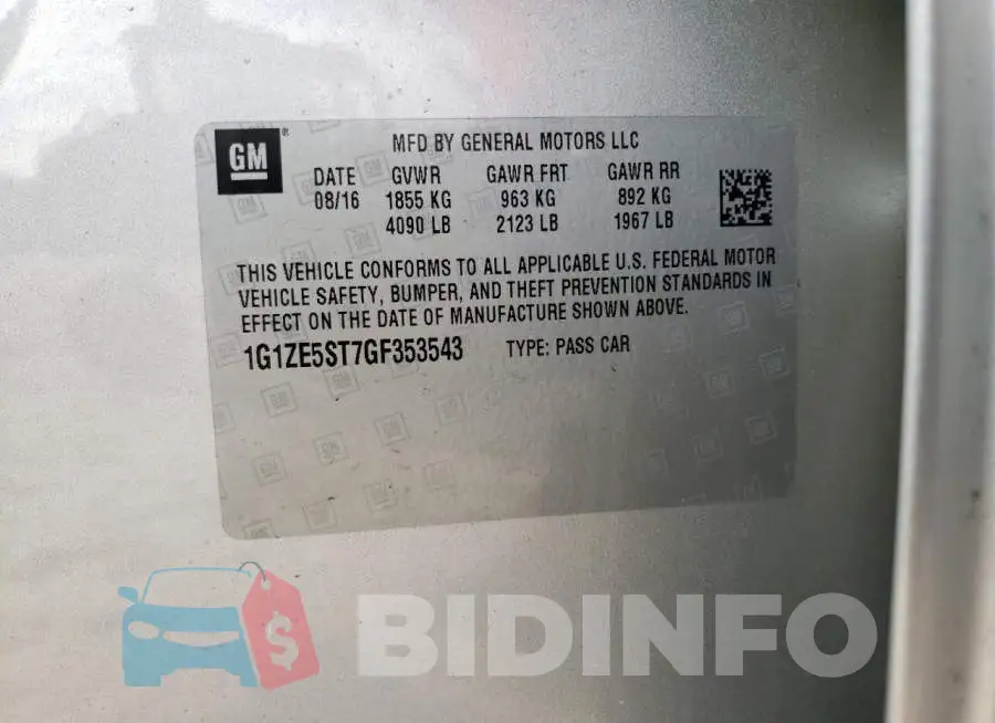 1G1ZE5ST7GF353543 Photo# 12