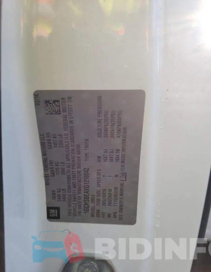 1GCHSBEAXG1218042 Photo# 12