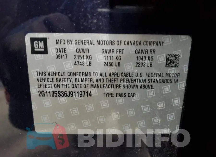 2G1105S36J9119714 Photo# 13