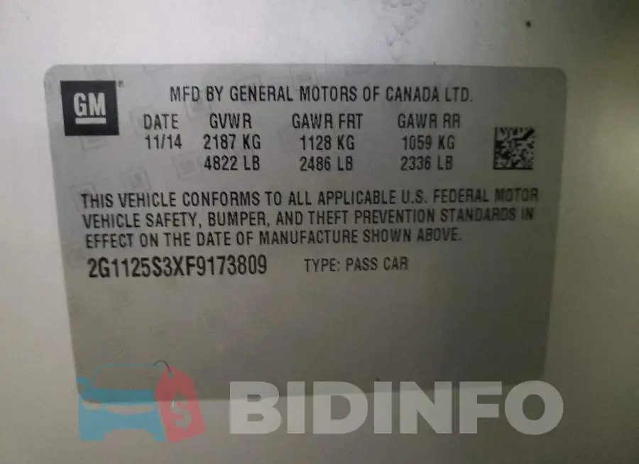 2G1125S3XF9173809 Photo# 12
