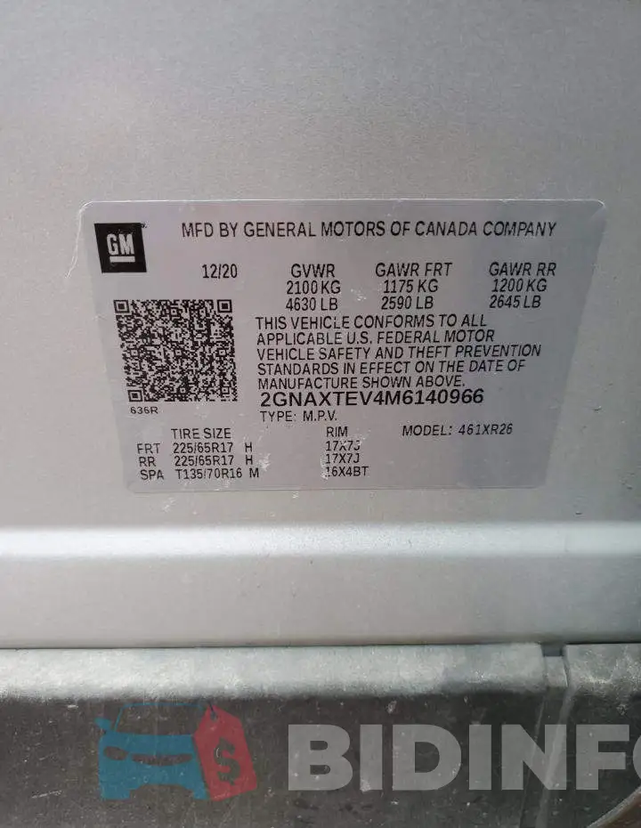2GNAXTEV4M6140966 Photo# 12