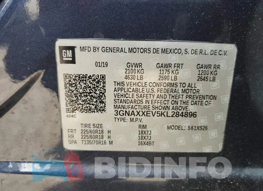 3GNAXXEV5KL284896 Photo# 13