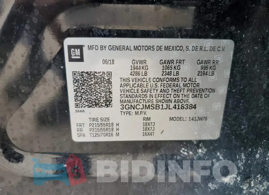3GNCJMSB1JL418384 Photo# 14